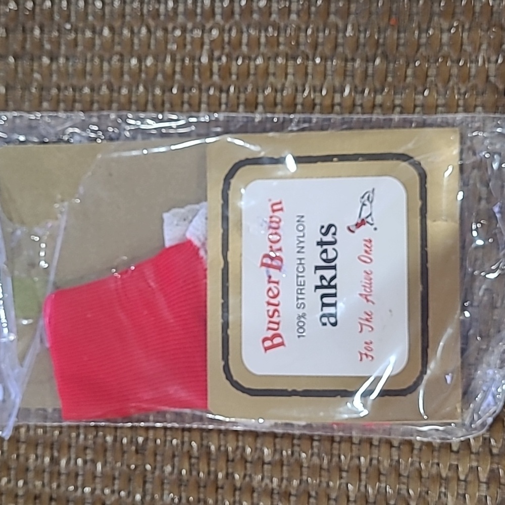 BUSTER BROWN teen ankle socks with white lace brand new Retro anklets